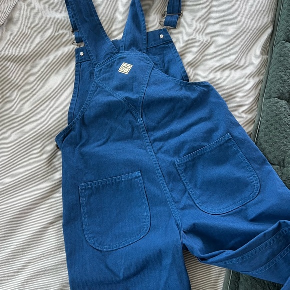 Hey Gang: Knee Patch Overalls in French Blue: size 00 - Picture 6 of 8